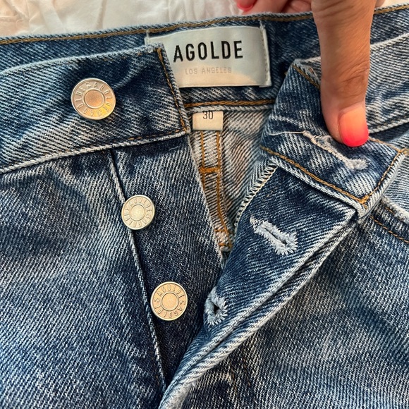 AGOLDE PARKER LONG DENIM SHORTS - Picture 5 of 5